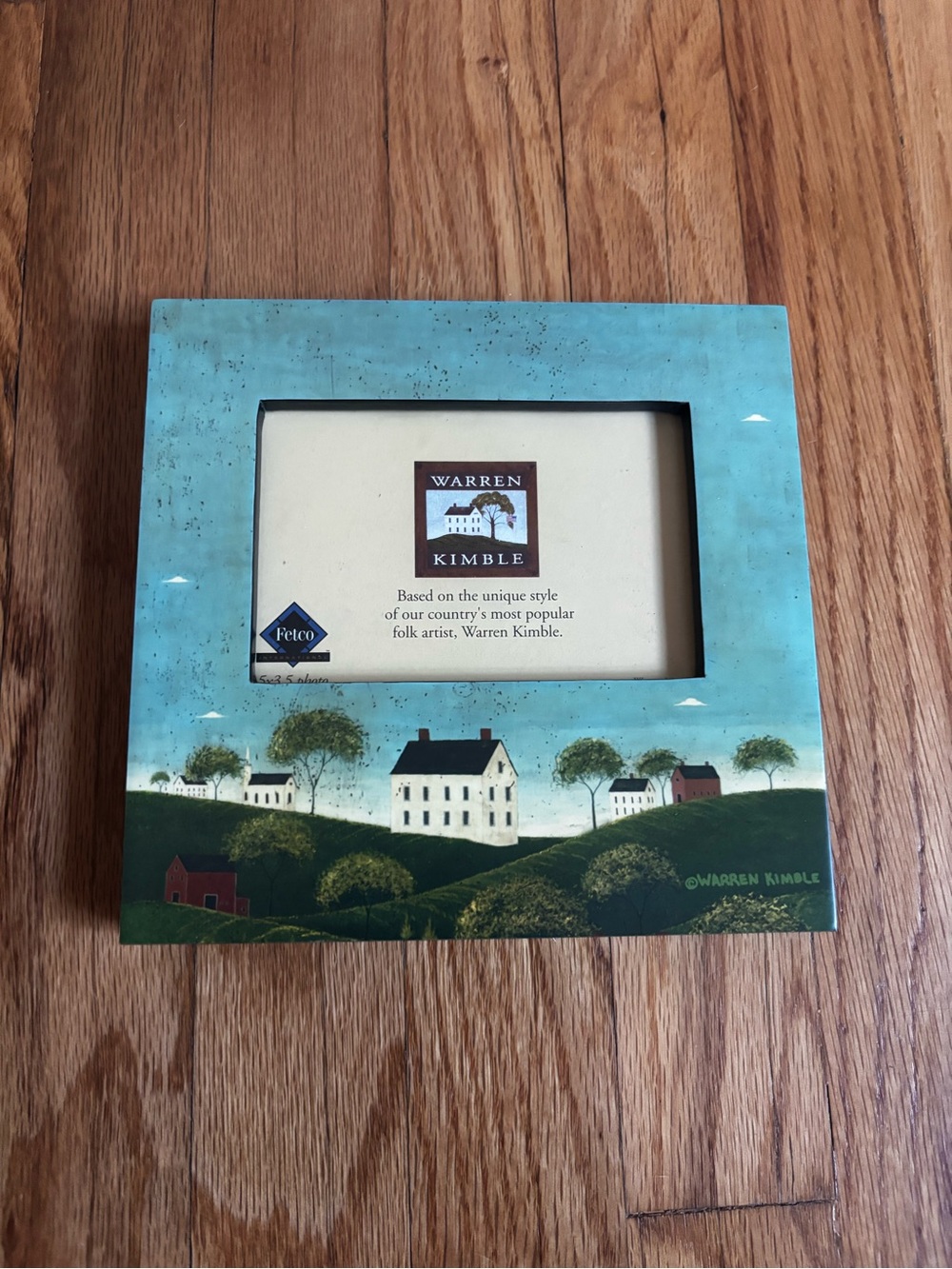 Turquoise Folk Art Picture Frame